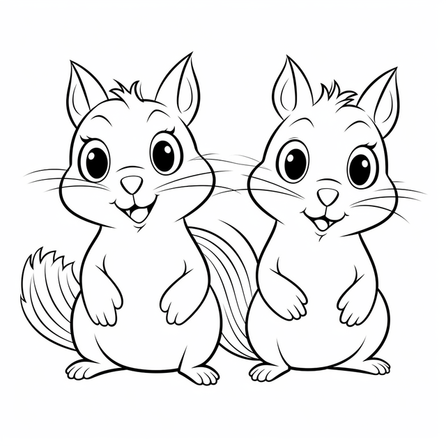 Two cartoon squirrels coloring pages to print car drawing cartoon drawing squirrel drawing png transparent image and clipart for free download