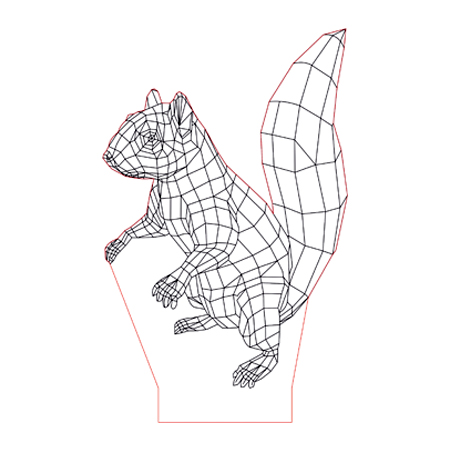 Squirrel d illusion lamp plan vector file op