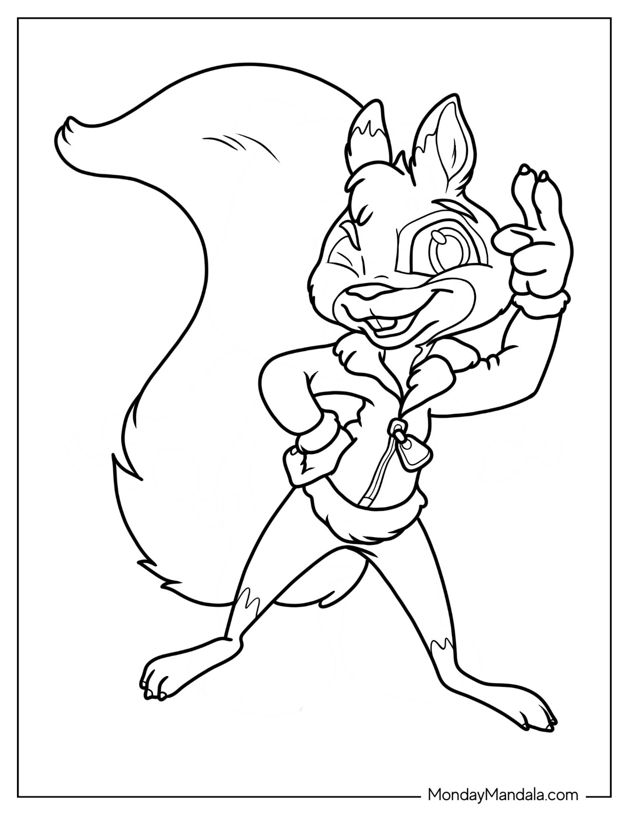 Squirrel coloring pages free pdf printables