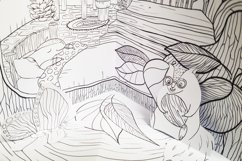 Squirrel house coloring page and d paper craft