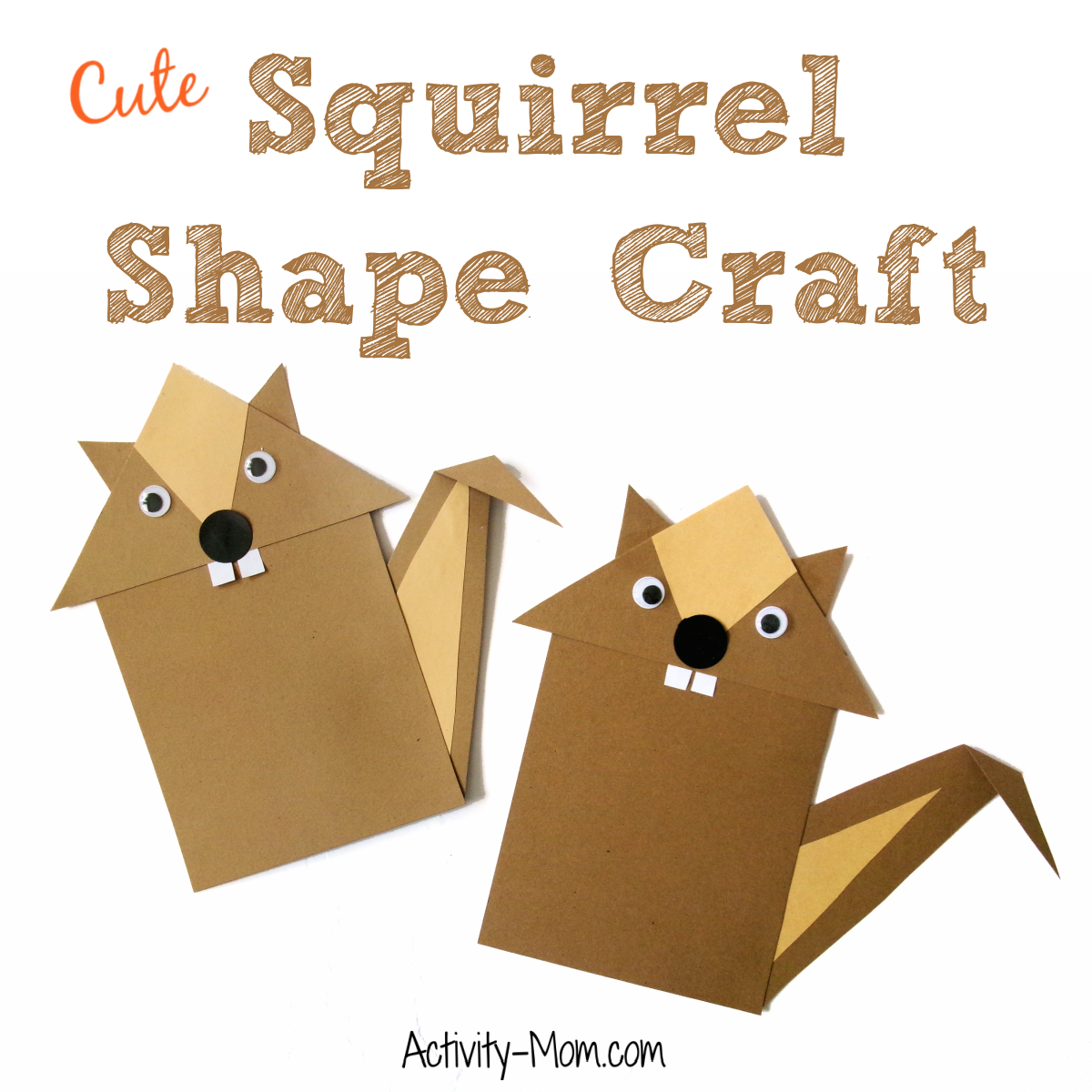 Cute squirrel shape craft for kids free template