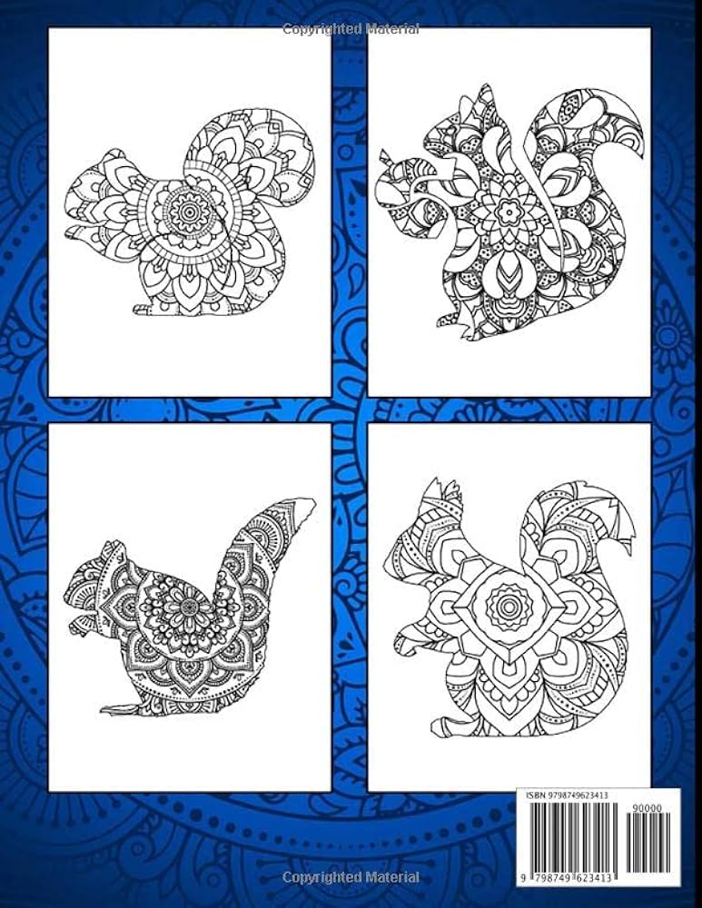 Squirrel coloring book mandala style intricate pattern squirrel coloring book for adults stress relief and relaxation squirrel gifts for women jones dina books