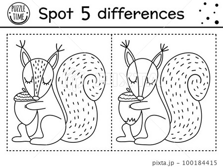 Find differences line game for kids black and