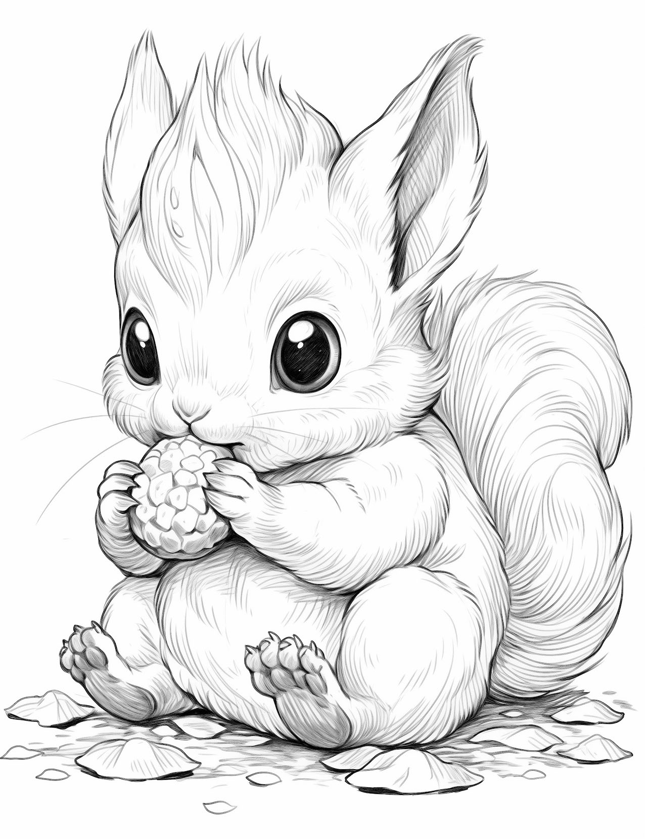 Adorable squirrel coloring pages for kids and adults