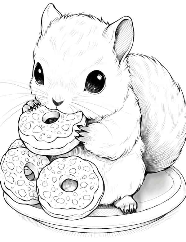 Adorable squirrel coloring pages for kids and adults
