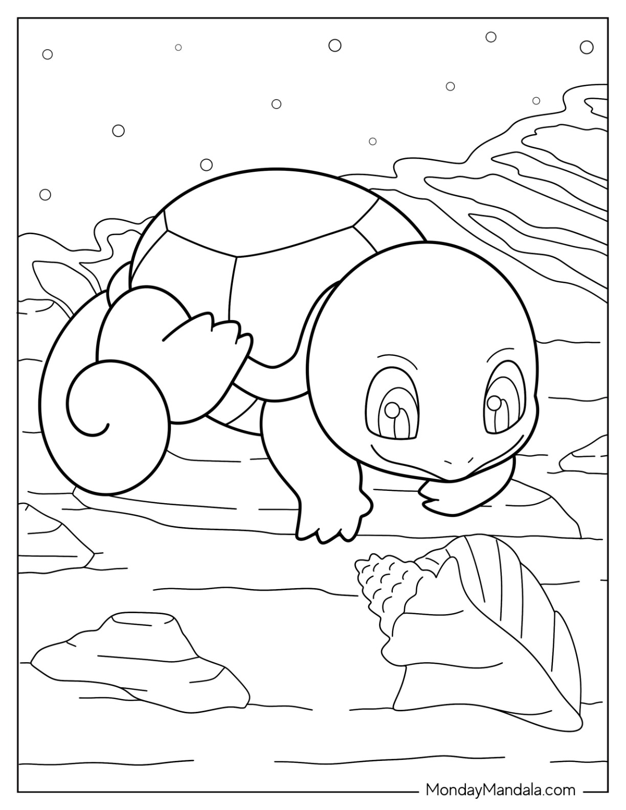 Squirtle coloring pages free pdf printables