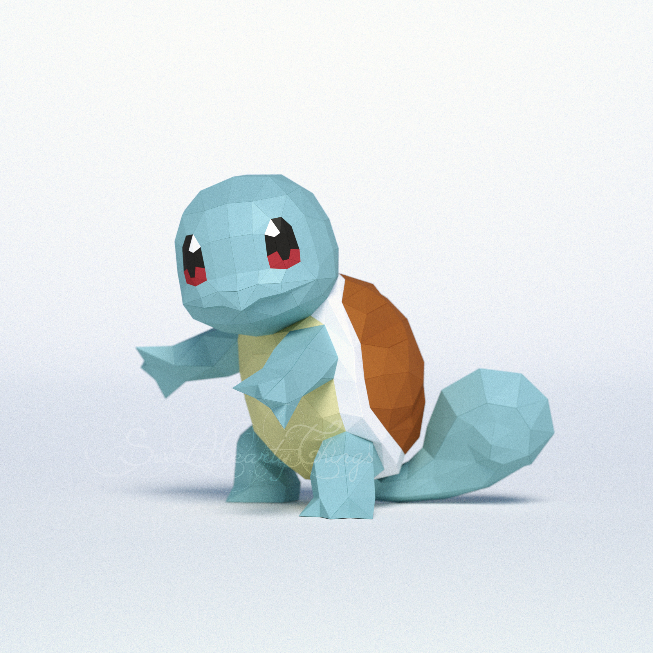 D papercraft pokemon squirtle pdf svg dxf templates