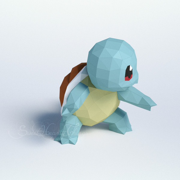 D papercraft pokemon squirtle pdf svg dxf templates