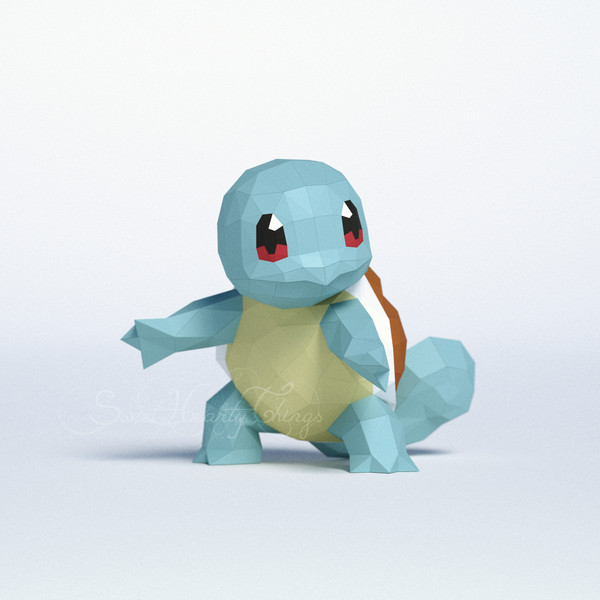 D papercraft pokemon squirtle pdf svg dxf templates