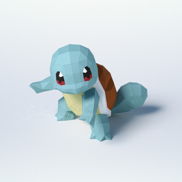D papercraft pokemon squirtle pdf svg dxf templates