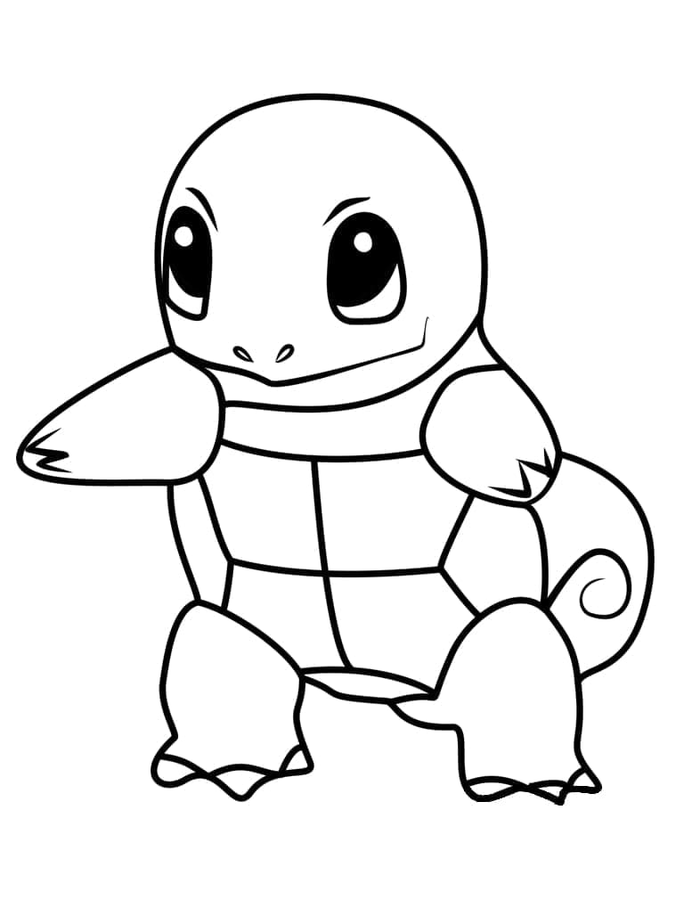 Smiling squirtle coloring page