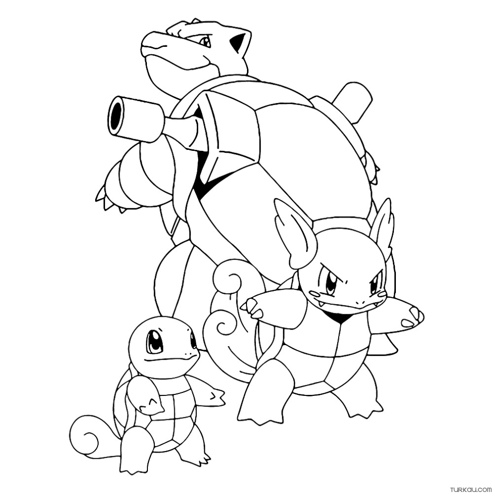 Pokemon squirtle evolutions coloring page