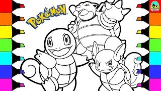 Coloring pages pokeon squirtle evolution colouring book fun for kids