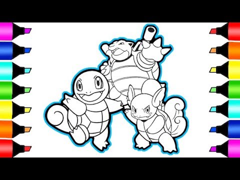 Squirtle evolution pokemon coloring book pages i fun colouring for kids