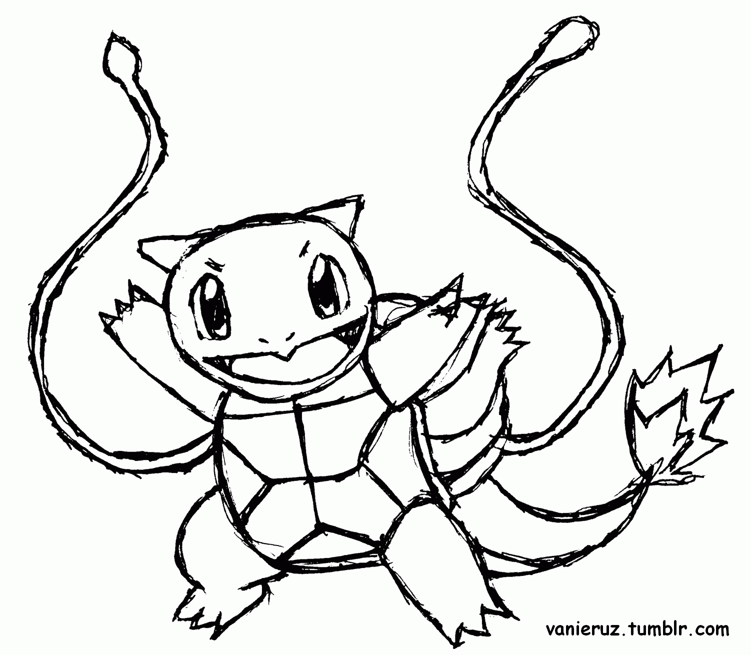 Squirtle charmander coloring page