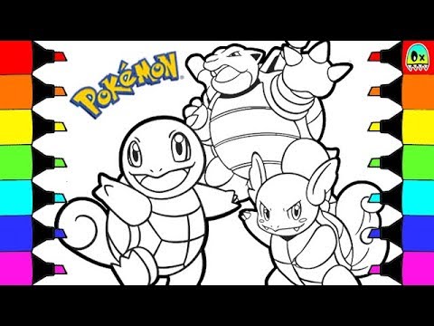 Coloring pages pokeon squirtle evolution colouring book fun for kids