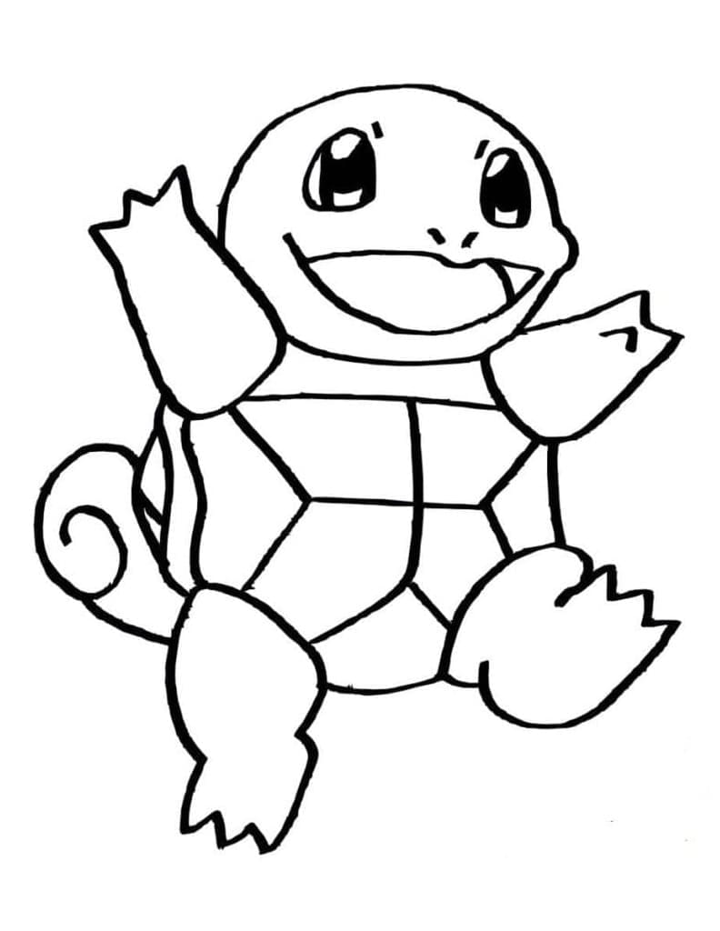 Adorable squirtle coloring page
