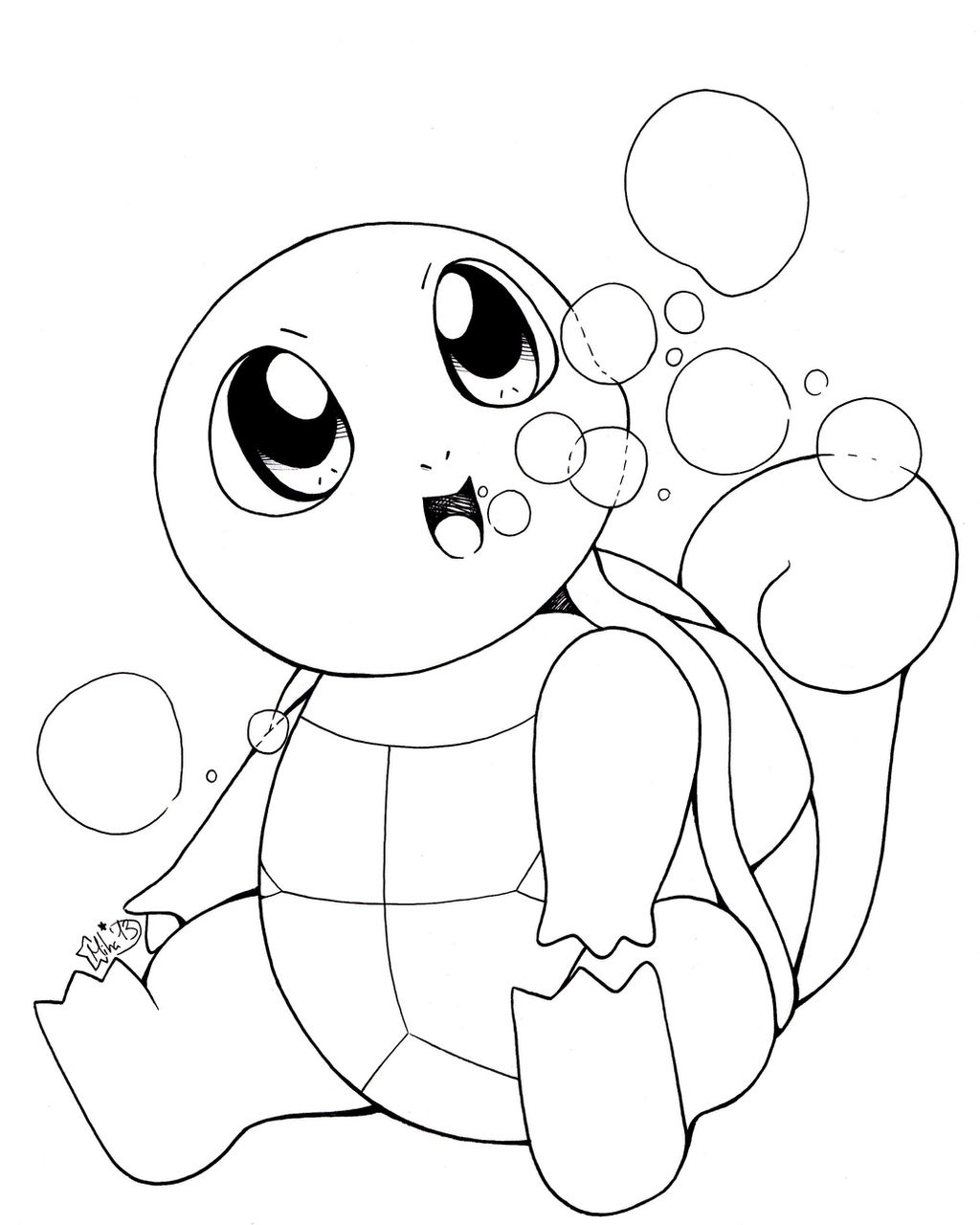 Squirtle lineart by sketchedstars on