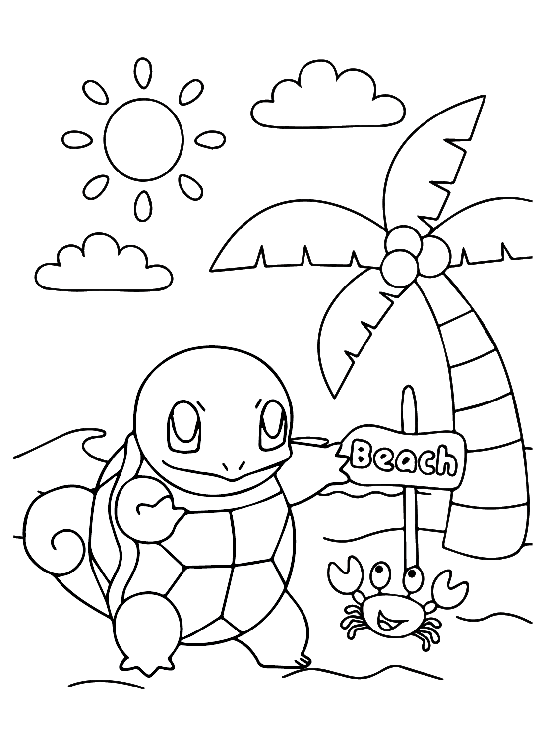 Squirtle coloring sheet