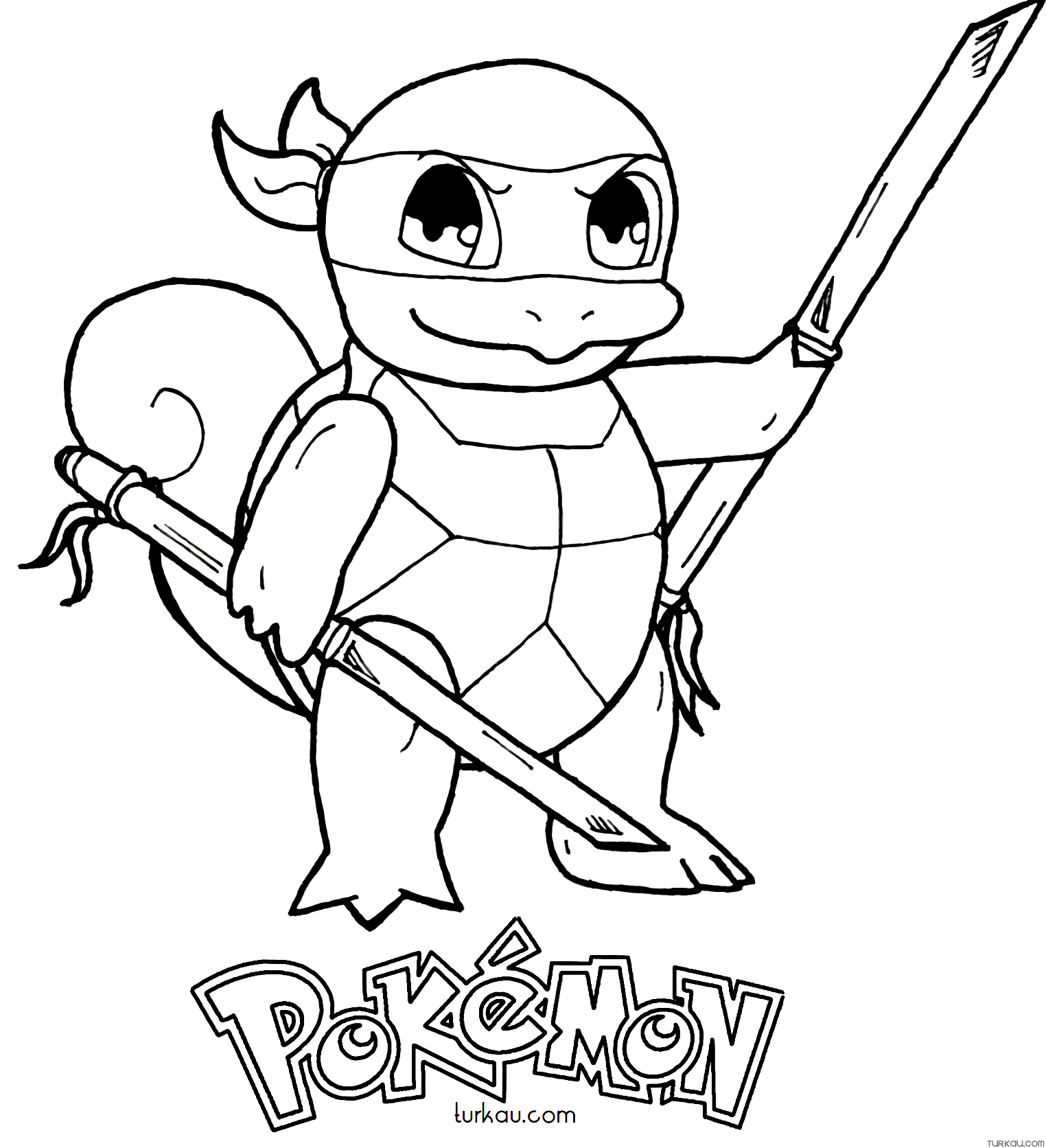 Ninja squirtle coloring pages