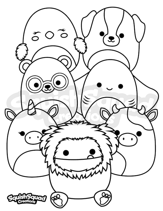 Squishmallow coloring page printable squishmallow coloring page squishmallow downloadable coloring sheet coloring page for kids