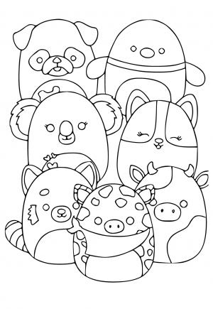 Free printable squishmallows coloring pages for adults and kids