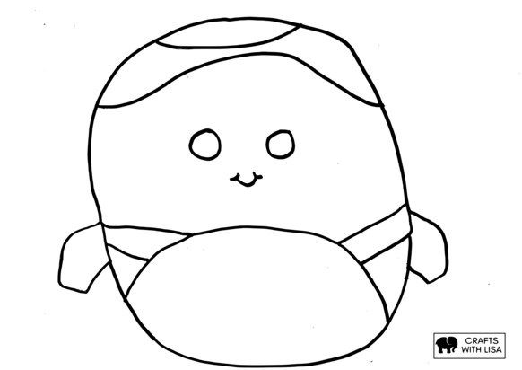 Squishmallows clownfish coloring page