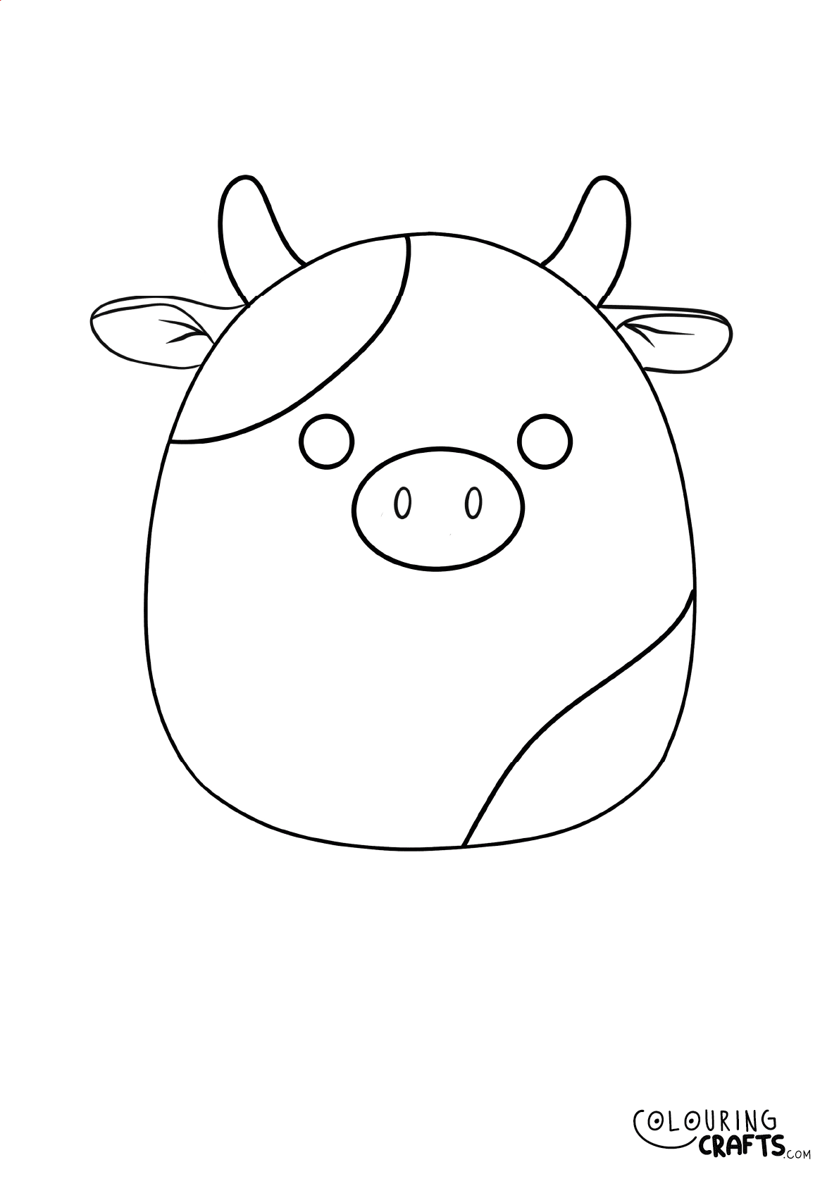 Connor the cow squishmallows printable colouring page