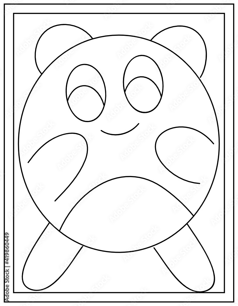 Cute squishy colouring page line vector vector
