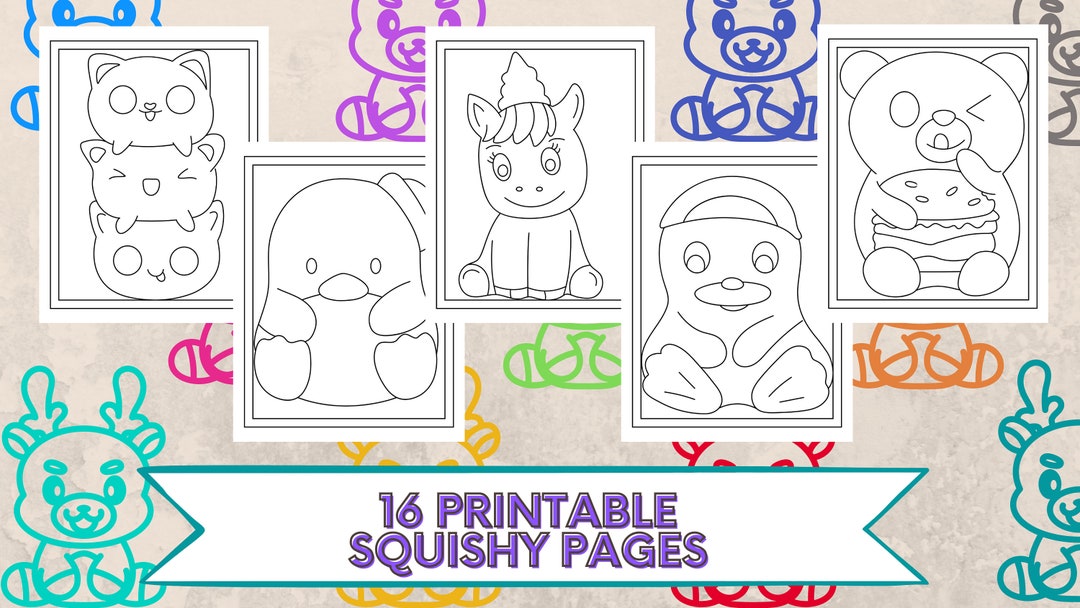 Printable squishy coloring pages download now
