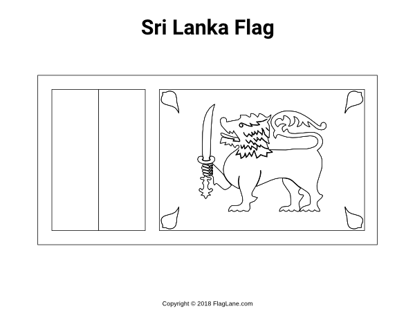 Free sri lanka flag coloring page