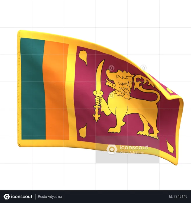 Sri lanka flag flag d icon download in png obj or blend format