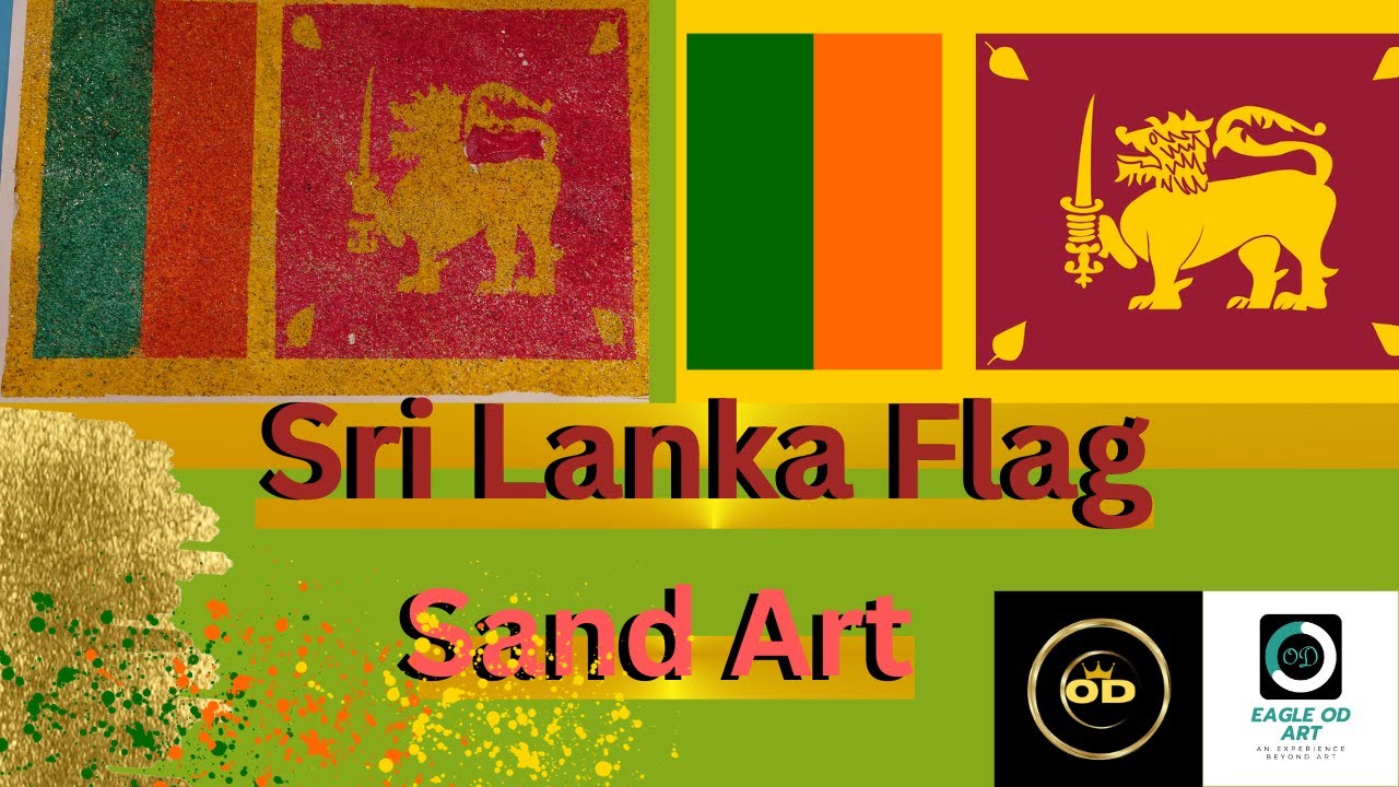 Sri lanka flagsand artcolored sand
