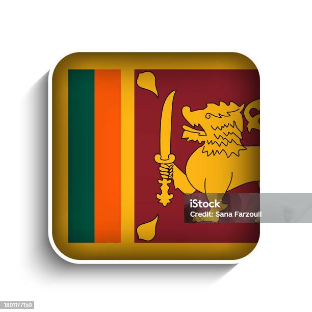 Sri lanka flag icon isolated on white background stock photo