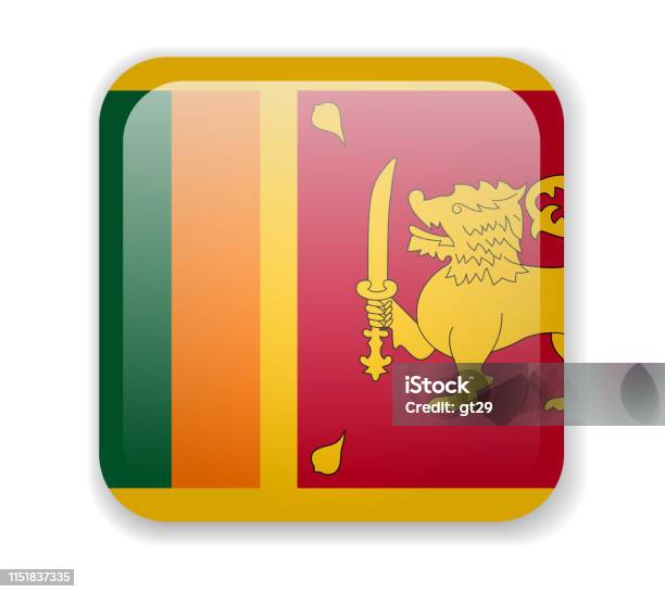 Sri lanka flag icon isolated on white background stock photo