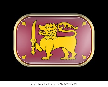 Flag sri lanka rectangular shape rounded stock vector royalty free