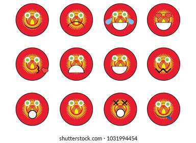 Set sri lanka emoji stock illustration