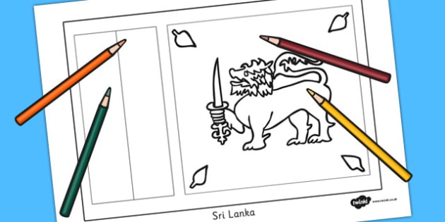 Sri lanka flag louring sheet teacher made