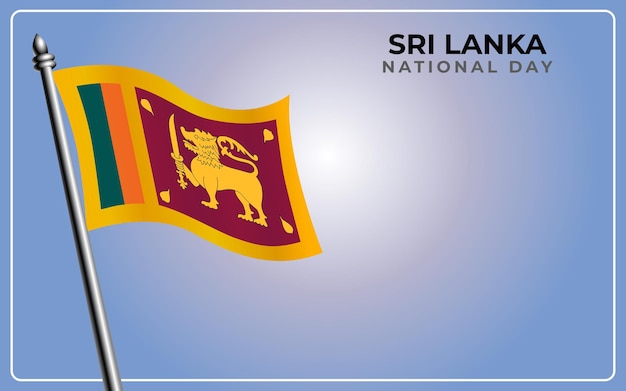 Premium vector sri lanka national flag isolated on gradient color background