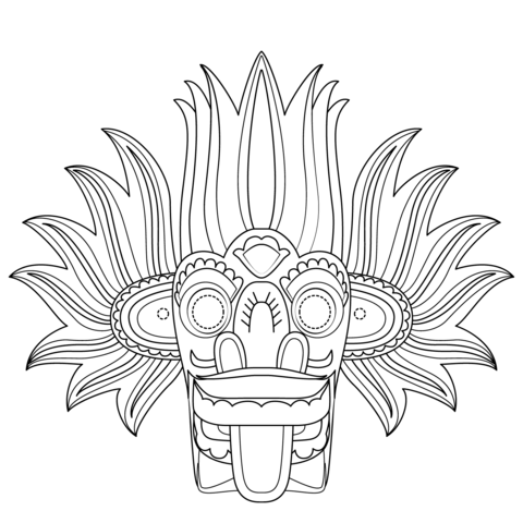 Sri lankan mask coloring page free printable coloring pages