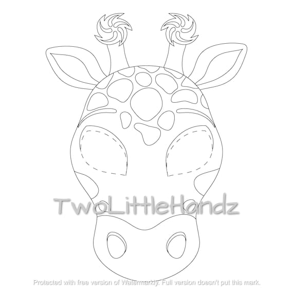 Buy giraffe printable mask animal masks for kids party printable coloring page digital download kids craft printable online in india