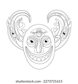 Traditional sri lankan mask illustration stock vector royalty free