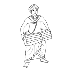 Ruhunu dancers wear masks coloring page for kids