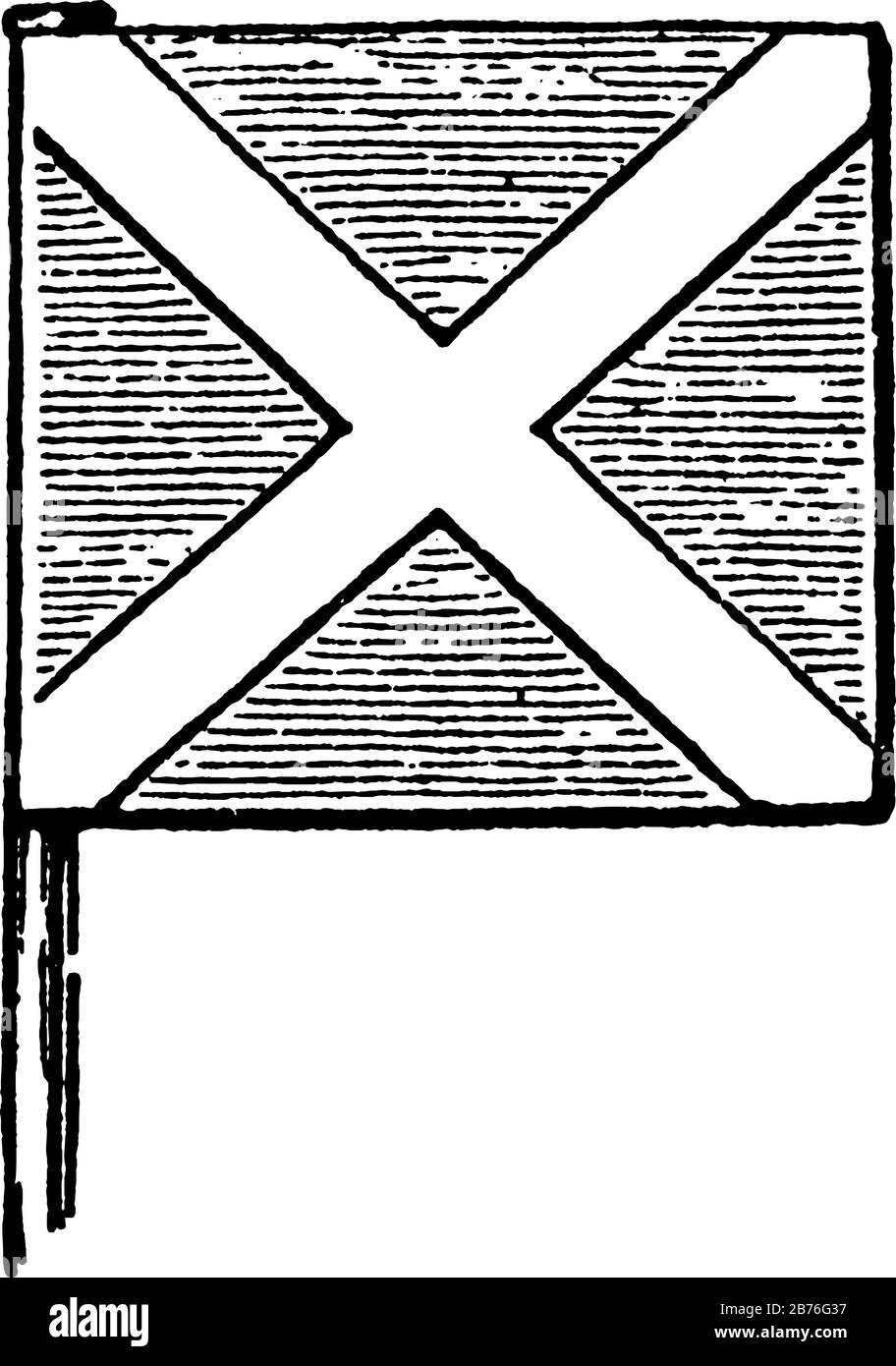 Scotland st andrews banner this flag has saltire and vertical lines all over the flag vintage line drawing or engraving illustration stock vector image art