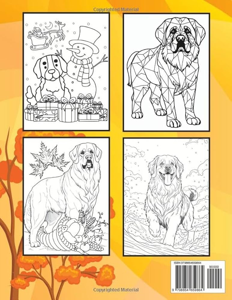 A coloring book the thoughts of my saint bernard with exclusive drawings easy and relaxing dog colouring pages in cute style for owner lover daddy mommy son daughter x inches