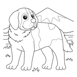 Saint bernard drawing vector images over