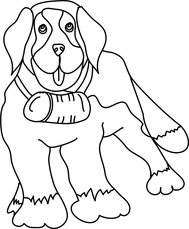 Saint bernard dog outline clipart free download transparent png