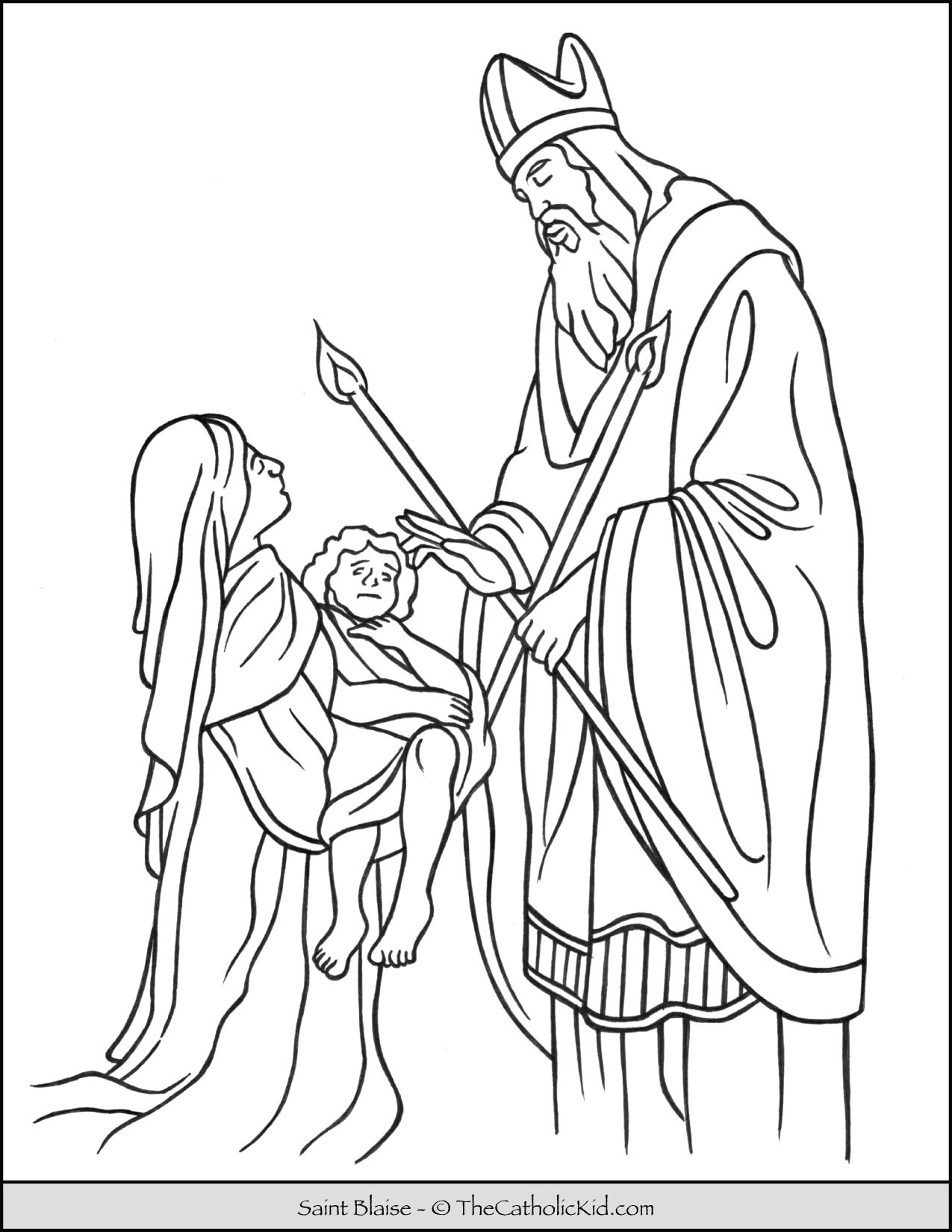 Saint blaise coloring page