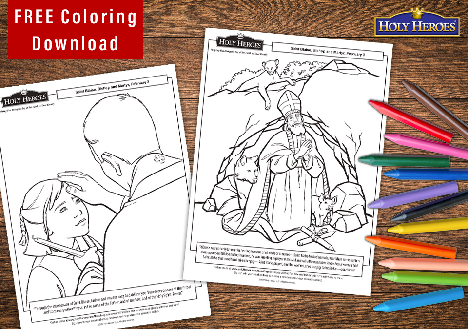 The st blaise blessing of throats coloring pages