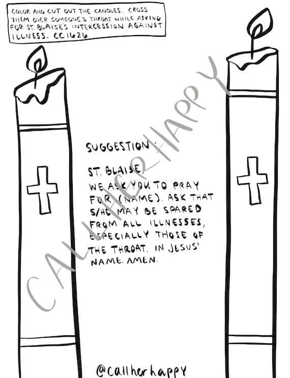 St blaise coloring page sheet liturgical year catholic resources for kids lazy liturgical feast day holiday christian prayer candle activity